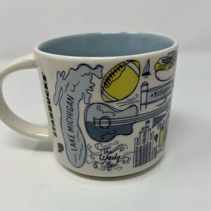 Starbucks Been There Series CHICAGO Mug 14oz Cup Lake Michigan Themed Coffee Tea